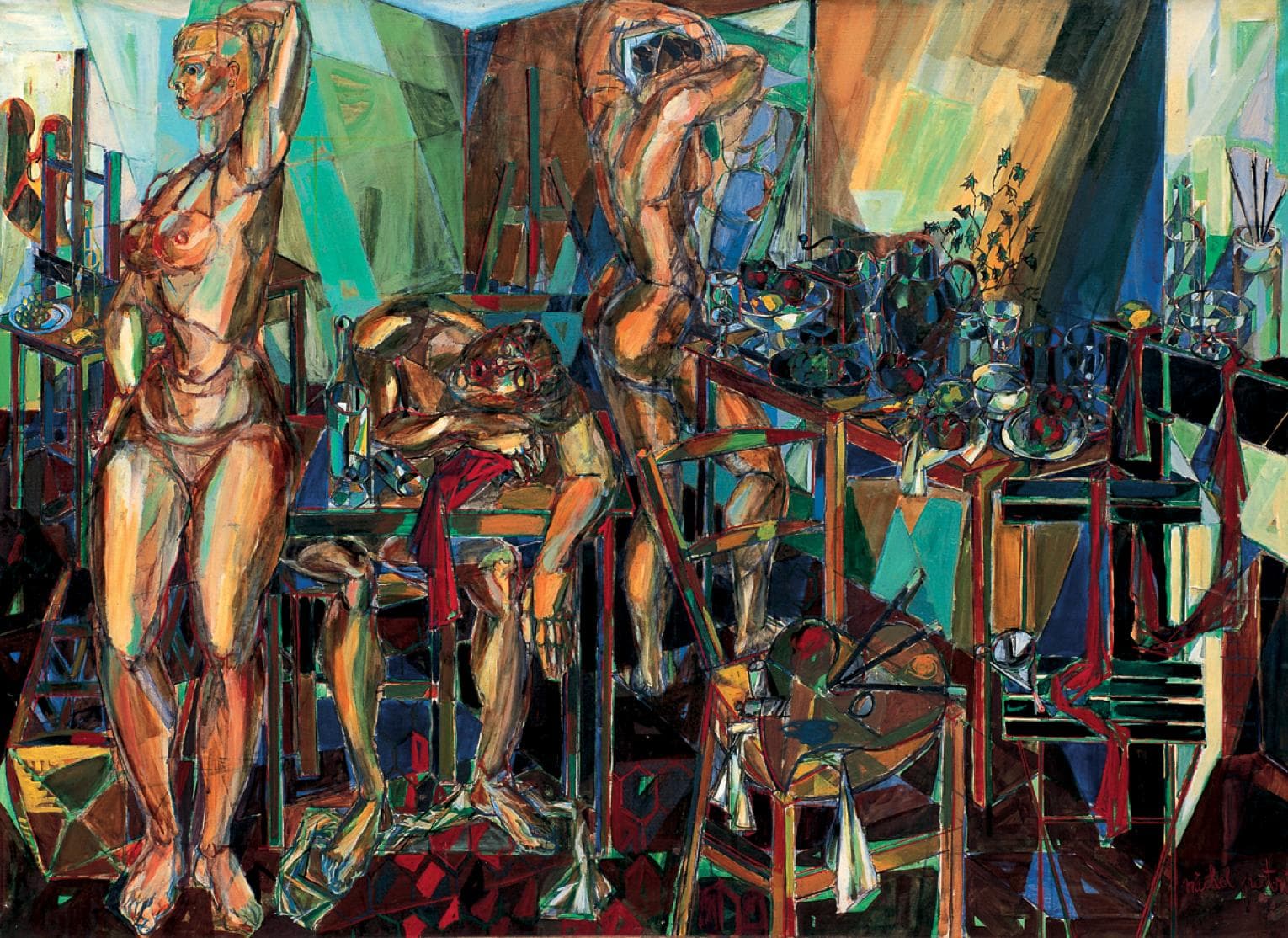 Nus dans l'atelier
